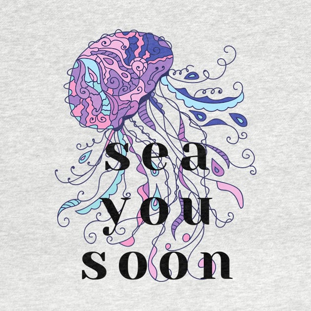 Purple Jellyfish Sea You Soon by JanesCreations